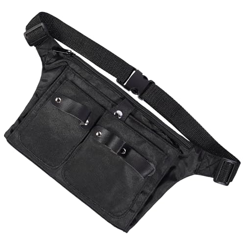 MAGICLULU Riñonera de Peluquería Ajustable para Tijeras y Peines Funda Resistente Unisex Gran Capacidad para Herramientas Profesionales de Barbería y Salón