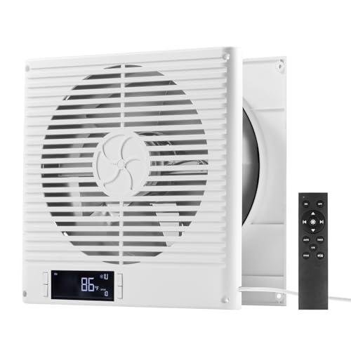 VEVOR Room to Room Fan, Two-Way Airflow Through-the-Wall Fan 8' with Remote, Temperature Control, 305 CFM 10-Speed Ventilation Quiet Vent for Bathroom, Laundry Room and Indoor