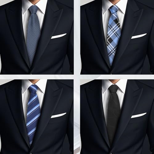 Image of Mens Tie Pre-tied Adjustable Men's Neckties, Zipper Ties for Men Accessories Business Wedding Party