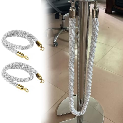 Ensemble de cordes de poteaux barrière et corde de suspension grise pour guidage de public