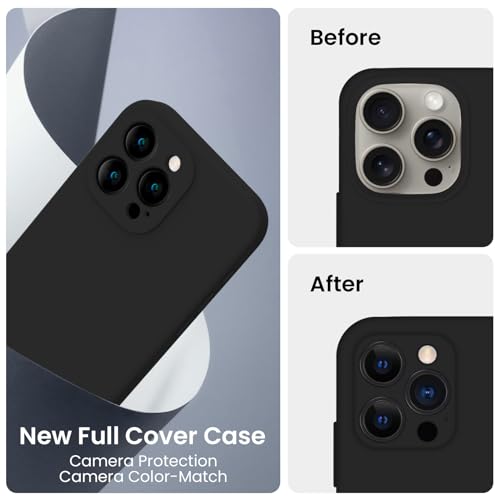 Image of FireNova Designed for iPhone 16 Pro Case, Silicone Upgraded [Camera Protection] Phone Case, Soft Anti-Scratch Microfiber Lining Inside, 2024, Black