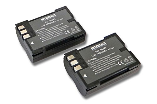 INTENSILO 2X Li-Ion batería 1600mAh (7.4V) para cámara Olympus E-1, E-3, E-30, E-300, E-330, E-500, E-510, E-520 por PS-BLM1.