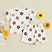 fhutpw Toddler Baby Girls Summer Outfits Daisy Ruffle Short Sleeve T-Shirts Tops Floral Shorts 2Pcs Clothes Set 6M-4T (B Floral White, 3-4 Years)
