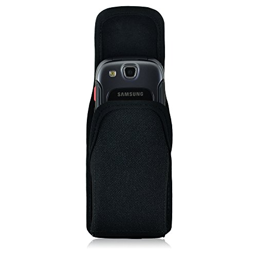 Turtleback Belt Clip Holster Case Fits Samsung Convoy 3 U680, Nylon Vertical Heavy Duty Black Nylon Pouch, Made In Usa #TOP6