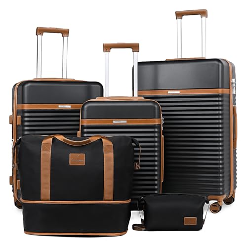 Joyway Set de Valises 5 PCS, Ensemble Bagages - 20/24/28'', Valise de Voyage Grand Espace, Roues Pivotantes à 360° Serrure TSA et Léger Durables Comprenant...