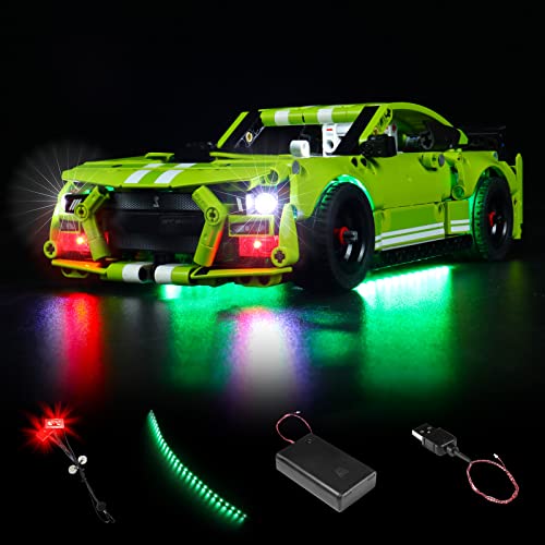 LED Light Kit for Lego Technic Ford Mustang Shelby GT500 42138 by VONADO