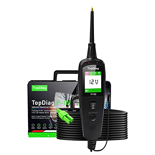 Featured Product TopDiag P100 6-30v Circuit Tester 12V 24v Automotive Power Circuit Probe Kit Cable Vehicle Eletrical Systems Short&Breaker Finder Tool Digital Voltage Tester Pen for Trailers Truck Motorcycle Boat