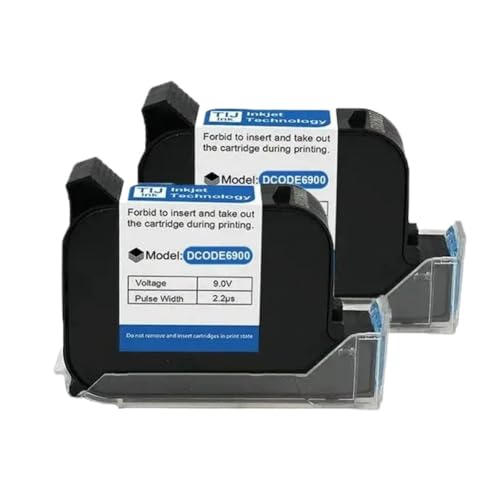 Cartouche imprimante portable noire DCODE 6900 marquage emballage et carton lot de 2