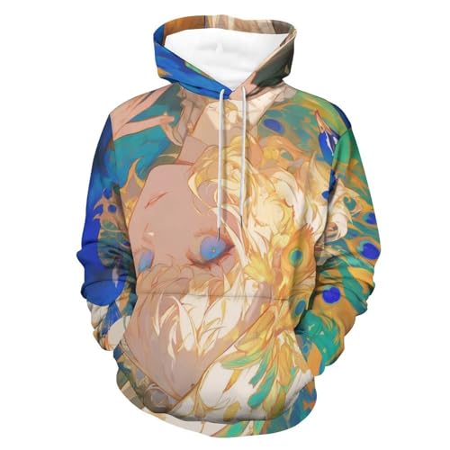 Sweat à capuche Paon et Fille pour homme et femme, hoodie à manches longues confortable taille S