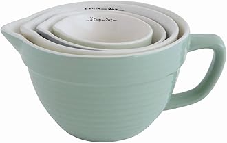Creative Co-Op Batter Bowl Shaped (Set of 4 Sizes) Measuring Cups, Multicolor, 6.5 x 5