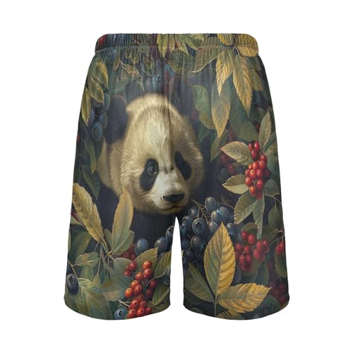 Men's Cute Panda Animal Pajama Shorts with Pocket and Drawstring S 202b55212
