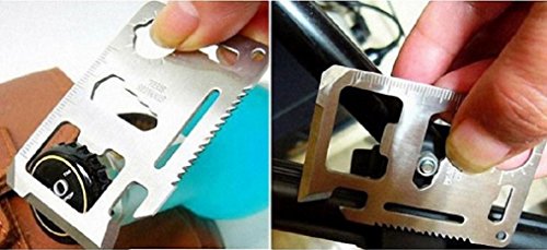 2-Pack Mokril® Stainless Steel Multi-Functional Credit Card Size Rescue Survival Pocket Tool For Camping Hiking Picnic Travel #TOP6