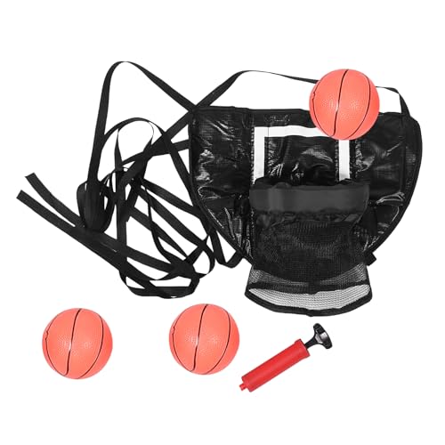 Toyvian Trampolinkorb Basketballaufsatz mit Ball und Pumpe Allgemein Kompatibel aus PVC und Oxford Stoff für Indoor und Outdoor Bereich