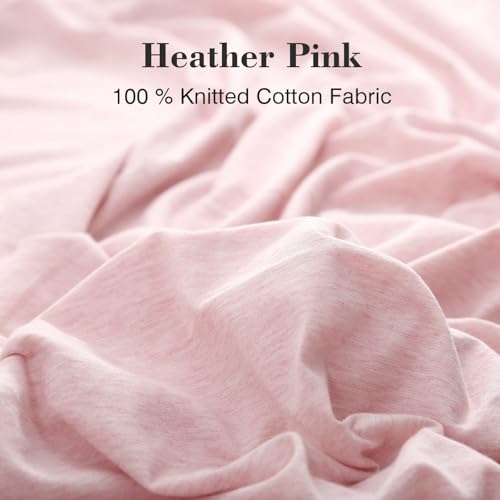 PURE ERA Jersey Knit Duvet Cover Set Heather Pink King by PURE ERA - Used condition - Image 2