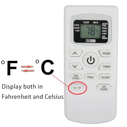 Télécommande AC affichage Celsius Fahrenheit pour climatiseur BPACT08WT - 2
