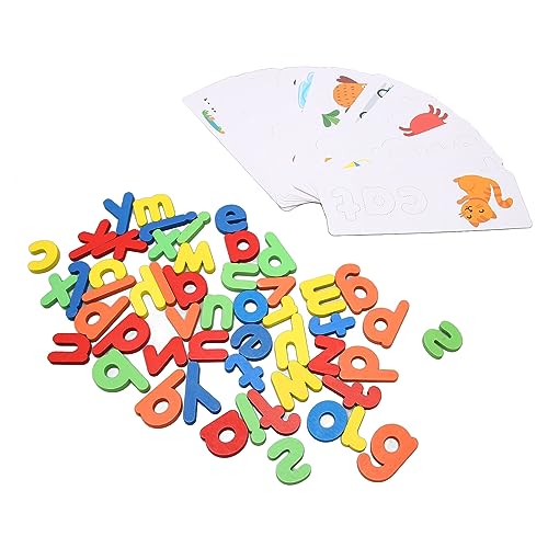 ZIXINNKC 木製アルファベットパズル 26 文字スペル 色知覚 アルファベットマッチングゲーム 3歳以上の幼児向け [4]