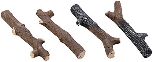 Carlo Milano Bioethanol Kamin Deko: 4er-Set Deko-Äste für Bioethanol-Öfen, hitzebeständige Keramik (Ethanol Kamin Keramikholz, Hölzer Ethanol, Feuerstelle)