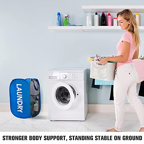Pop-Up Laundry Hamper, Foldable Pop-Up Mesh Hamper Dirty Clothes Basket Collapsible For Storage And Easy To Open With Durable Handles (2, Blue+Green) #TOP5