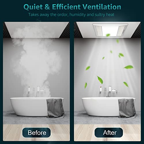 FASDUNT Bathroom Exhaust Fan with Light - Ultra Quiet 1.0 Sones, 110 CFM Bathroom Ceiling Vent Fan with LED Light Combo, Fits for Home Bath Office Hotel, Easy Installation by FASDUNT - Image 5