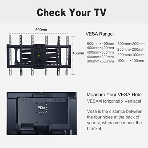 Sliding Tv Mount For Tv Centering,Full Motion Tv Wall Mount With 25" Dual Articulating Arm For 42-90In Tvs,Fits 16-24" Studs,Loads 132Lbs Max Vesa 800X400Mm By Forging Mount #TOP7