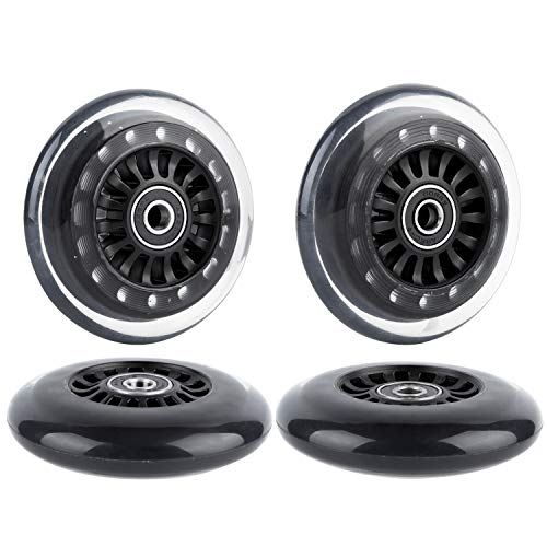 Aowesm Wiggle Car Ride On Toy Polyurethane Replacement Wheels W/Bearings Abec-9 For Swing Cars - Twist, Swivel, Go - 2 Convex Front Wheels, 2 Concave Rear Wheels (Black) #TOP1