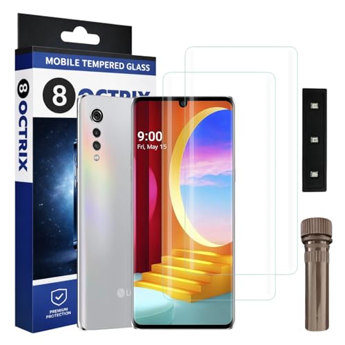 Image of Curved UV Tempered Glass Screen Protector for LG Velvet | Transparent | Pack of 2 | Full Screen Coverage with UV Installation Kit