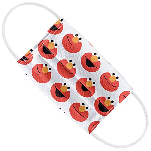 Popfunk Sesame Street Simple Elmo Pattern 1-Ply Reusable Face Mask Covering with Adjustable Nose Wire, Kids