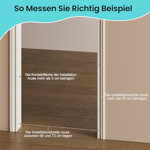 YEAUPE PRO Treppenschutzgitter Ohne Bohren, für Breiten 68-73 cm – Ansicht 3