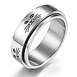 yfstyle Stress Relief Spinner Ring for Women Men Stainless Steel Fidget Rotating Promise Ring...