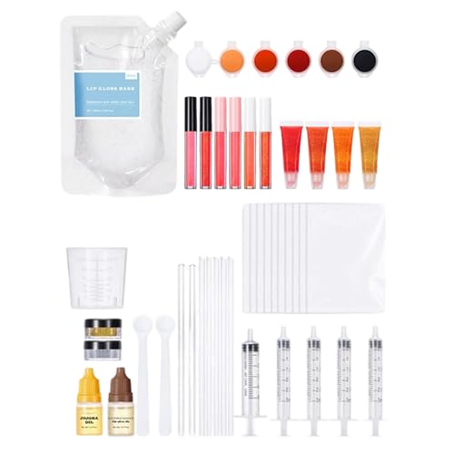 Kit de fabricación de brillo de labios de bricolaje - Lips Gloss Set para niños y adultos, glaseado de labios hidratante para belleza, regalos, fiestas y uso diario