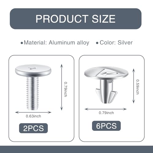 Image of 8 PCS Car Engine Cover Bolt Hardwares, Metal Vehicle Radiator Screw Replacements, 90674-TY2-A01 Automotive Splash Guard Fastening Accessories Compatible with Honda Accord Civic CRV (Silver)