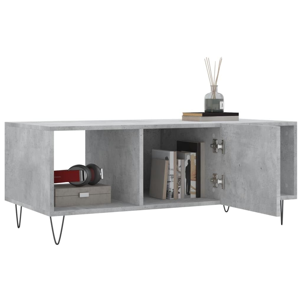 Homgoday Tavolino da caffè grigio cemento 102 x 50 x 40 cm, tavolino in legno ingegnerizzato, tavolino da tè per soggiorno, sala ricevimenti degli ospiti, camera da letto e ufficio, mobili 225