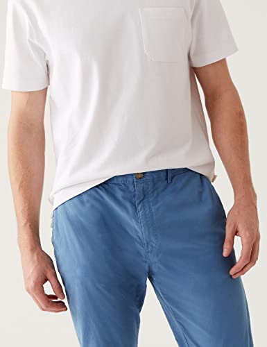Image of Marks & Spencer Mens Solid Mid Rise Slim Fit Lightweight Trouser