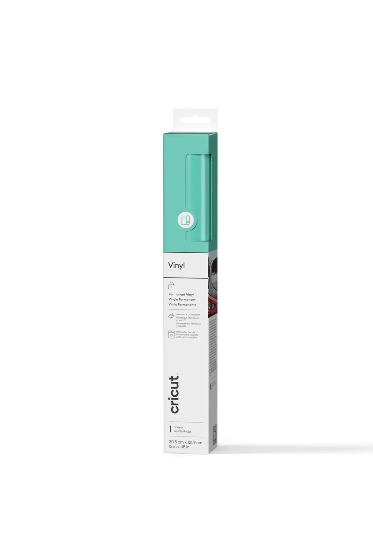 Cricut Permanent Adhesive Vinyl Sheet | 30.5 cm × 1.2 m | Gloss Mint | Self-Adhesive Vinyl for All Cutting Machines