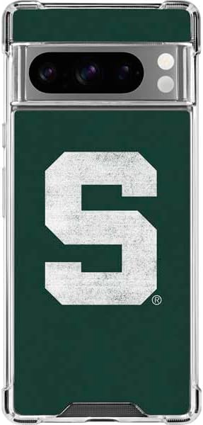 Skinit Clear Phone Case Compatible with Google Pixel 8 Pro - Officially Licensed Michigan State University Spartans Away Grey S Design