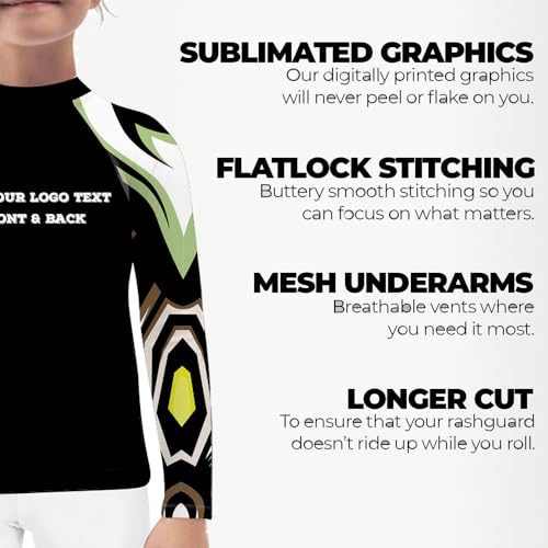Custom Print Front & Back Team Rash Guard - Competition No Gi Jiu Jitsu Base Layer2