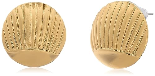 Image of Estele 24kt Gold Plated Rounded Shell Stud Earring for Women