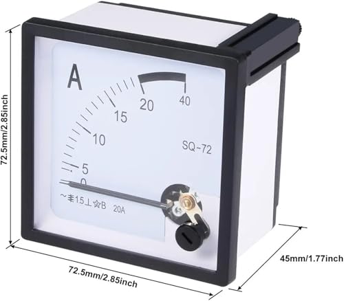 Ampèremètre à pointeur AC SQ-72 30A évitez les surcharges de vos circuits - 2