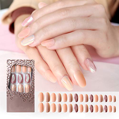 30 pegatinas de uñas postizas desmontables para uso profesional en el hogar, salón de belleza