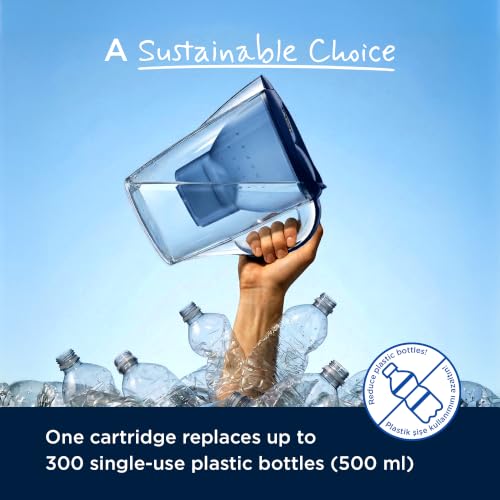 Image of BRITA Marella 3.5L Water Filter Jug Blue | Large-Volume Jug with MAXTRA PRO Cartridge | Digital LTI & Flip-Lid | Reduces Chlorine, Limescale & Impurities | Fresh, Great-Tasting Water