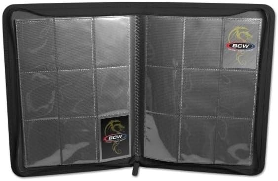 Miniatura 4 de BCW Z-Folio - Álbum LX de 9 bolsillos - Negro  Organizador de tarjetas con cremallera segura  Carpeta de colección de tarjetas de cuero sintético