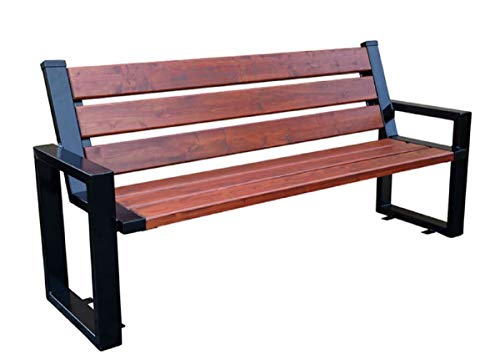 Casa Padrino Garden Bench Dark Brown/Black 150 x 40 x H. 90 cm - Modern Bench with Armrests