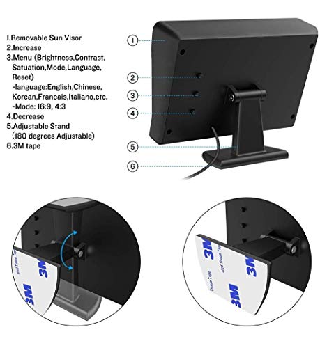 Image of Combo 4.3 Dashboard TFT LCD Screen Rear View Monitor with 8 LED Night Vision Car Reverse Camera for Ford Figo