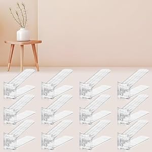 FENRUNXU Verstellbarer Schuhstapler 12er-Pack Transparent
