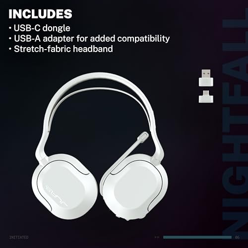 Image of JLab Nightfall Wireless Gaming Headset, Bluetooth 5.3, White