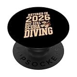 Retired in 2026 But Still Scuba Diving Ocean PopSockets Adhesive PopGrip