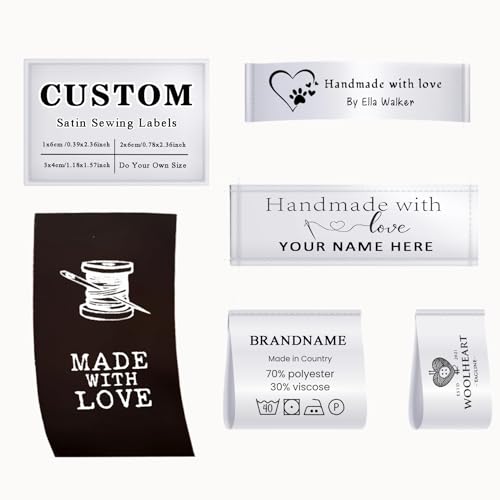 60-500pcs Custom Satin Sewing Labels|Customized...
