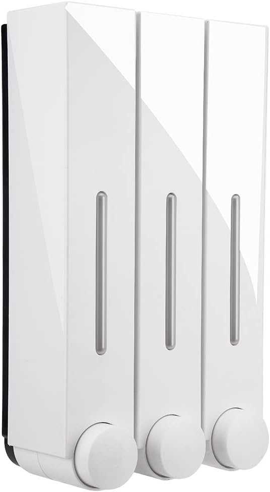Shampoo Dispenser for Shower Wall 3 Chamber Shampoo and Conditioner Dispenser No Drill Body Wash Soap Dispenser Set for Hotel Bathroom