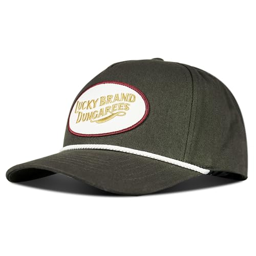 Image of Lucky Brand Snapback Hat | Adjustable | Baseball Cap | Retro | American Heritage | 5 Panel Design | Cotton Canvas
