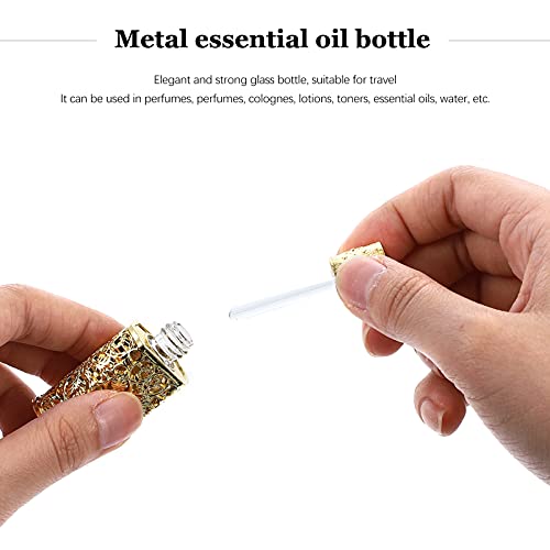 Metal Essential Oil Bottle Dispensing Bottle Essential Oil for Diffuser Retro Essential Oil Bottle Spray Lotion Spray Bottles Empty Bottle Shell Metal Small Glass Travel Vintage 3ml - Image 5